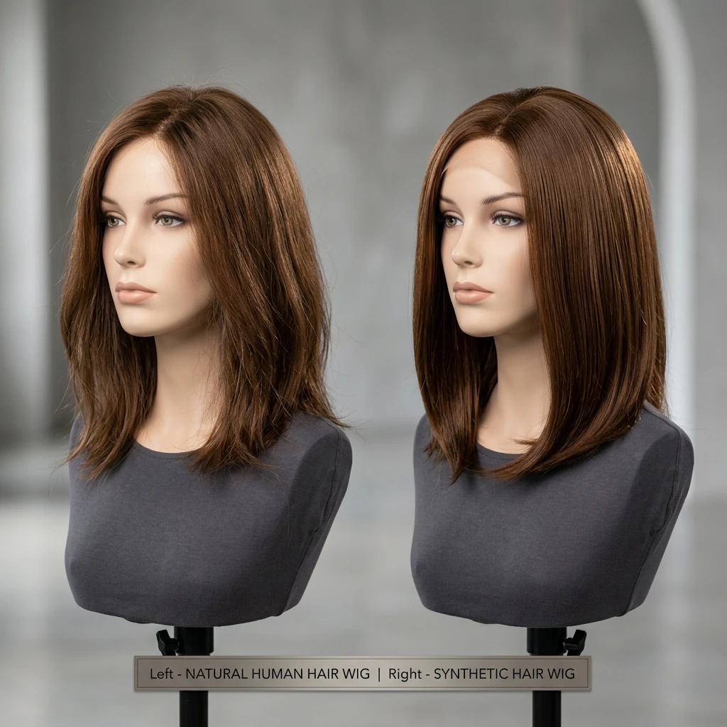 Human Vs Synthetic Wig - Comprehensive Visual Preview